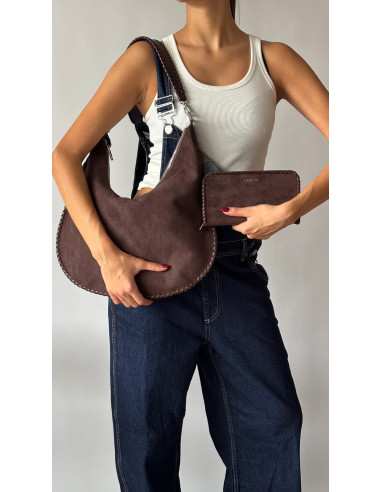 BORSA A SPALLA AURORA - BROWN LABEL ROSE