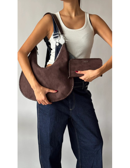 BORSA A SPALLA AURORA - BROWN LABEL ROSE