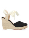 SANDALO ZEPPA NERO ESPADRILLAS PICCOLI E GRANDI NUMERI DONNA