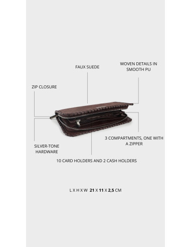 Portafoglio AURORA WALLET - BROWN LABEL ROSE