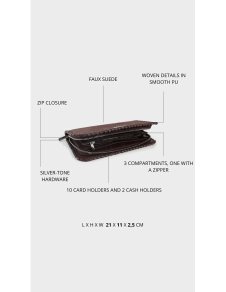 Portafoglio AURORA WALLET - BROWN LABEL ROSE