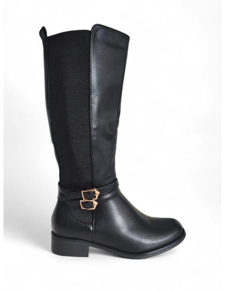 Stivale Nero con Polpaccio Elastico