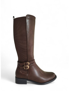 Stivale Marrone con Polpaccio Elastico