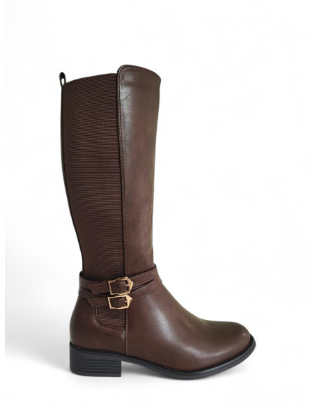 Stivale Marrone con Polpaccio Elastico