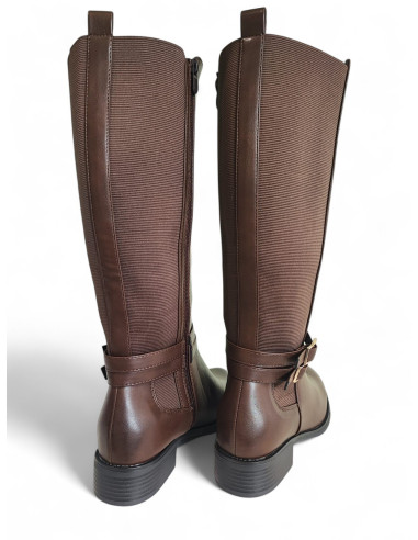 Stivale Marrone con Polpaccio Elastico