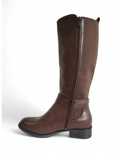 Stivale Marrone con Polpaccio Elastico