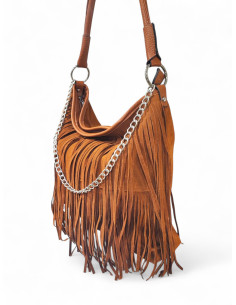 BORSA LEILA CON FRANGE - CAMEL 2