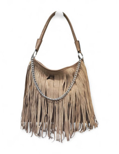 BORSA LEILA CON FRANGE - TAUPE