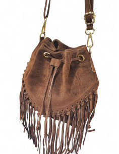 BORSA SUEDE IN PELLE - MARRONE 2