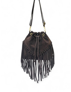 BORSA SUEDE IN PELLE - COFFEE