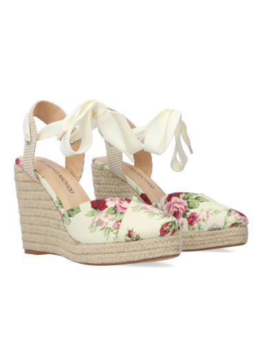 SANDALO ZEPPA STAMPA FIORI ESPADRILLAS PICCOLI E GRANDI NUMERI DONNA