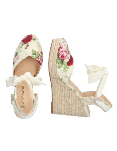 SANDALO ZEPPA STAMPA FIORI ESPADRILLAS PICCOLI E GRANDI NUMERI DONNA