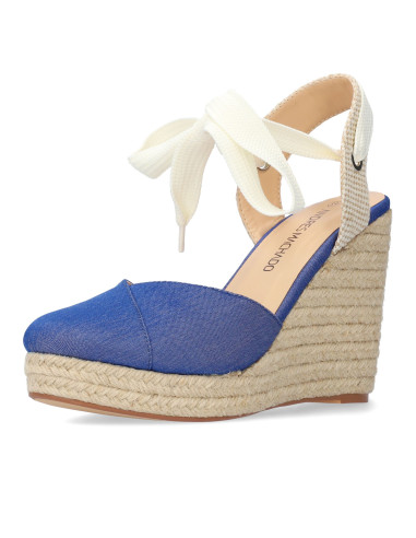 SANDALO ZEPPA TESSUTO DENIM ESPADRILLAS PICCOLI E GRANDI NUMERI DONNA