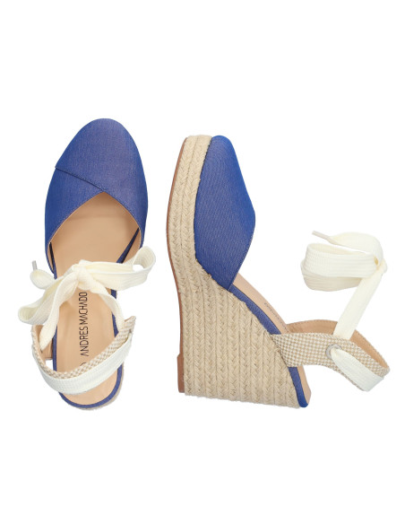 SANDALO ZEPPA TESSUTO DENIM ESPADRILLAS PICCOLI E GRANDI NUMERI DONNA