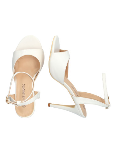 SANDALO BIANCO TACCO A SPILLO SPOSA PICCOLI E GRANDI NUMERI