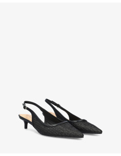 Décolleté Slingback in Rafia Nera 2