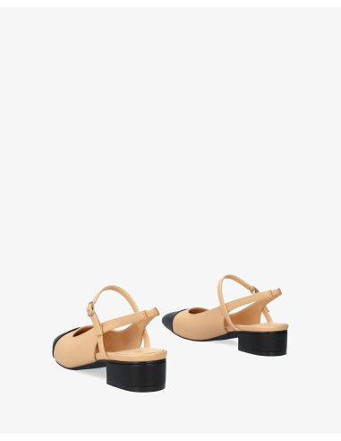Slingback Nude e Nera