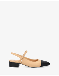Slingback Nude e Nera