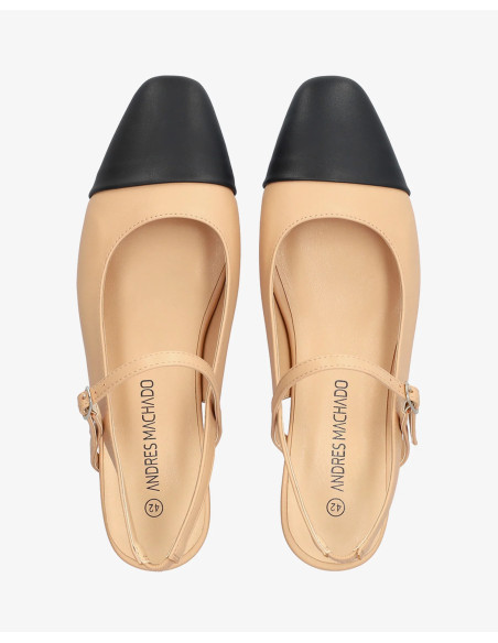 Slingback Nude e Nera