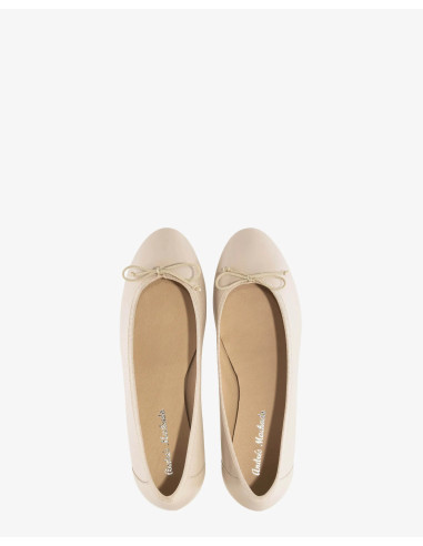 Ballerina in Vera Pelle Beige