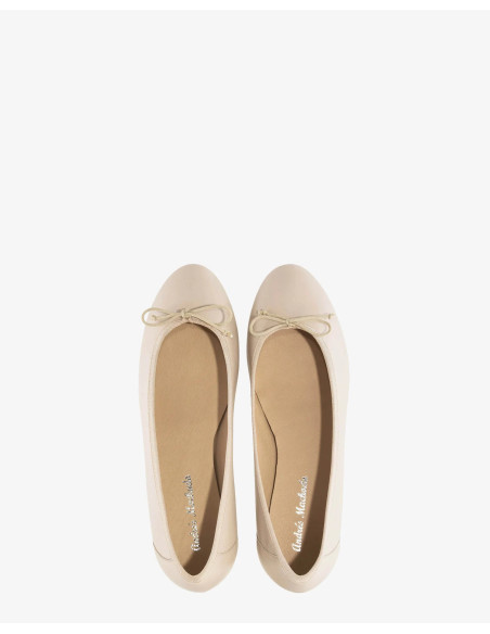 Ballerina in Vera Pelle Beige
