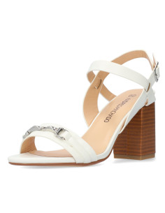 SANDALO BIANCO CON ACCESSORIO MORSETTO  PICCOLI E GRANDI NUMERI DONNA 2