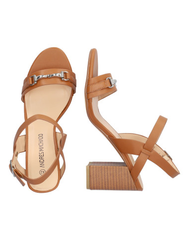 SANDALO CUOIO CON ACCESSORIO MORSETTO PICCOLI E GRANDI NUMERI DONNA