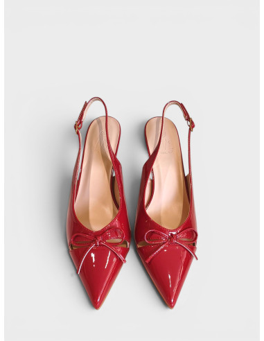 Slingback in Vernice Rossa dal 41 al 44
