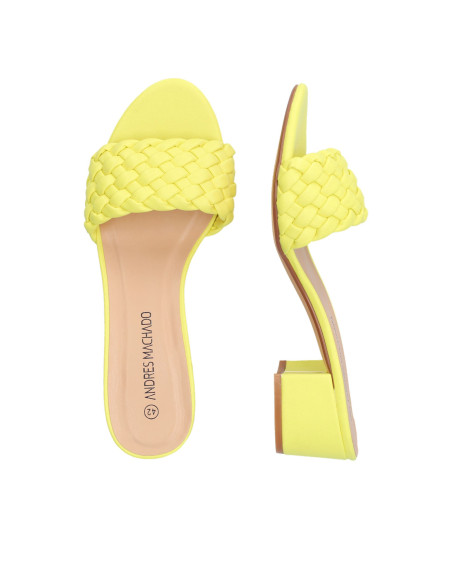 CIABATTINA GIALLO FLUO CON INTRECCIO PICCOLI E GRANDI NUMERI DONNA