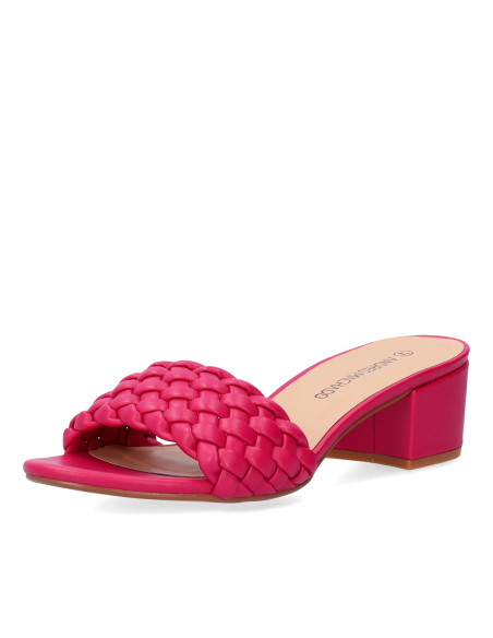 CIABATTINA FUCSIA CON INTRECCIO  PICCOLI E GRANDI NUMERI DONNA