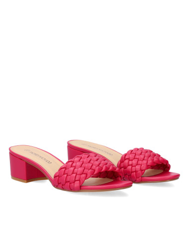 CIABATTINA FUCSIA CON INTRECCIO  PICCOLI E GRANDI NUMERI DONNA