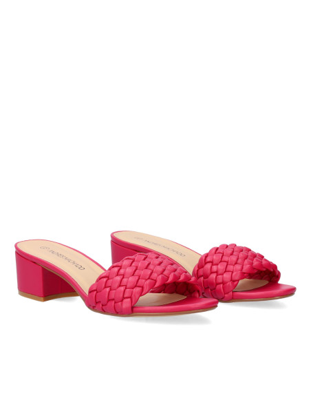 CIABATTINA FUCSIA CON INTRECCIO  PICCOLI E GRANDI NUMERI DONNA