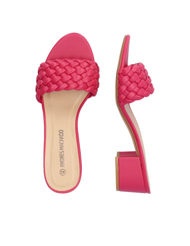 CIABATTINA FUCSIA CON INTRECCIO  PICCOLI E GRANDI NUMERI DONNA