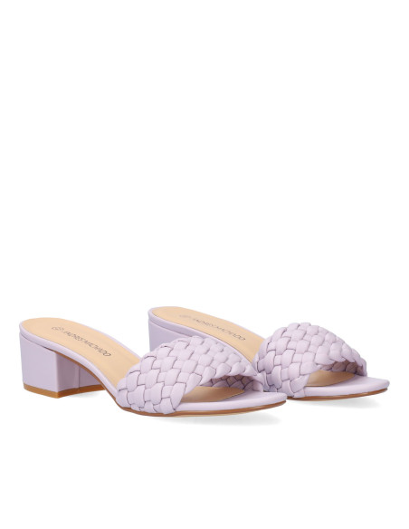 CIABATTINA LILLA  CON INTRECCIO E TACCO PICCOLI E GRANDI NUMERI DONNA