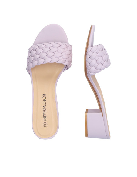 CIABATTINA LILLA  CON INTRECCIO E TACCO PICCOLI E GRANDI NUMERI DONNA