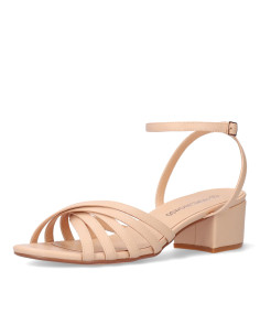 SANDALO NUDE INTRECCIATO CON TACCO BASSO PICCOLI E GRANDI NUMERI DONNA 2