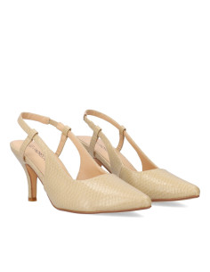 Décolleté Chanel Beige con punta fine piccoli e grandi numeri donna 2