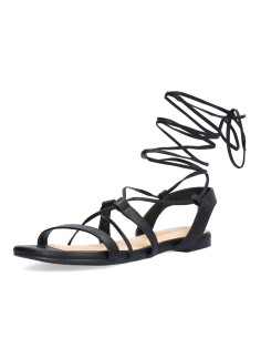 SANDALO BASSO ALLA SCHIAVA NERO NUMERI GRANDI E PICCOLI DONNA 2