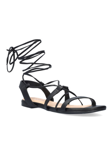 SANDALO BASSO ALLA SCHIAVA NERO NUMERI GRANDI E PICCOLI DONNA