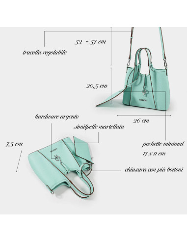 BORSA A MANO O TRACOLLA TAYLOR MINI TIFFANY LABEL ROSE CON POCHETTE