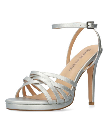 SANDALO ARGENTO TACCO A SPILLO MISURE GRANDI DONNA MISURE PICCOLE