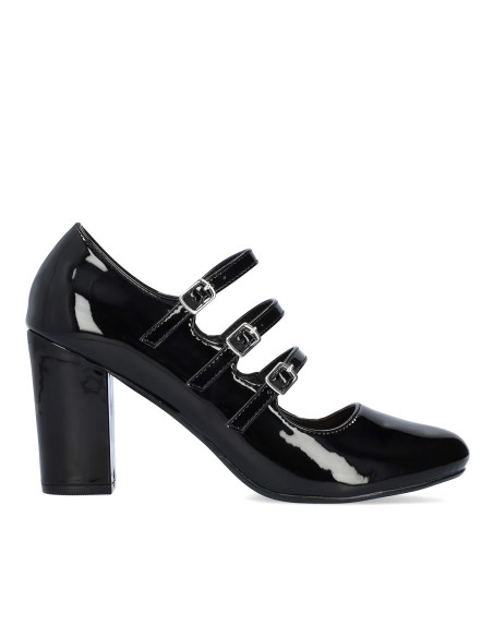 Mary Jane in Vernice Nera con Cinturini PICCOLI E GRANDI NUMERI DONNA