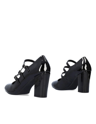 Mary Jane in Vernice Nera con Cinturini PICCOLI E GRANDI NUMERI DONNA