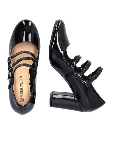 Mary Jane in Vernice Nera con Cinturini PICCOLI E GRANDI NUMERI DONNA