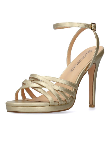 SANDALO ORO TACCO A SPILLO MISURE GRANDI DONNA MISURE PICCOLE