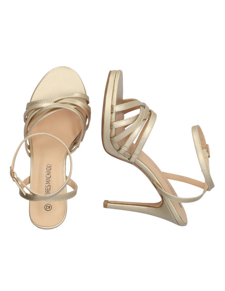 SANDALO ORO TACCO A SPILLO MISURE GRANDI DONNA MISURE PICCOLE