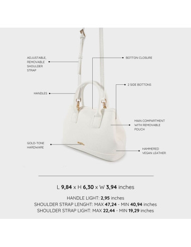 Borsa a mano  tracolla LILITH - WHITE - LABEL ROSE