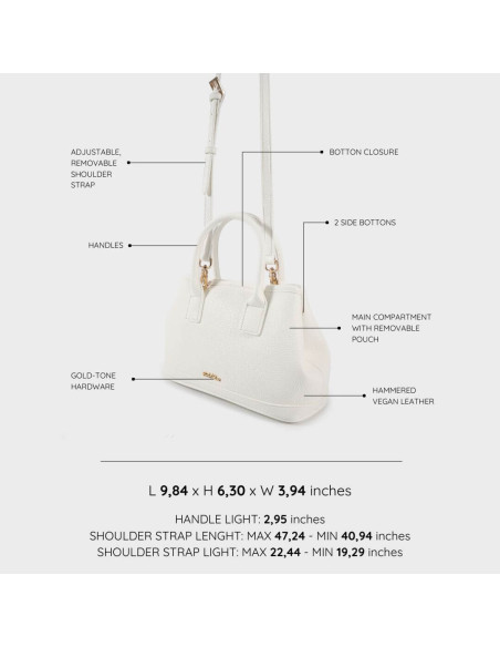 Borsa a mano  tracolla LILITH - WHITE - LABEL ROSE