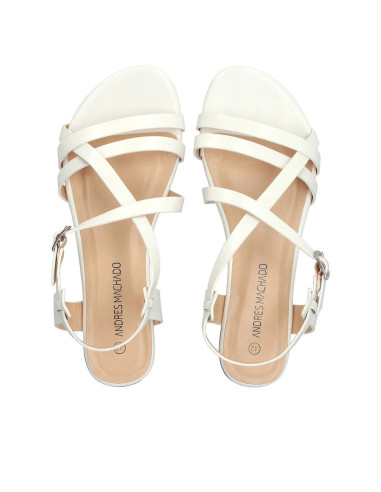 Sandalo Intrecciato Bianco Numeri Grandi