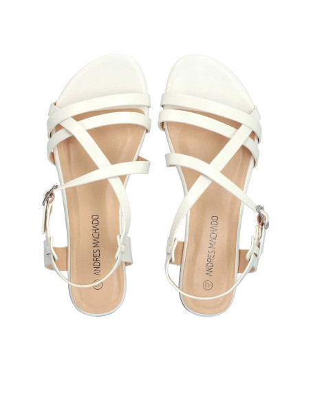 Sandalo Intrecciato Bianco Numeri Grandi